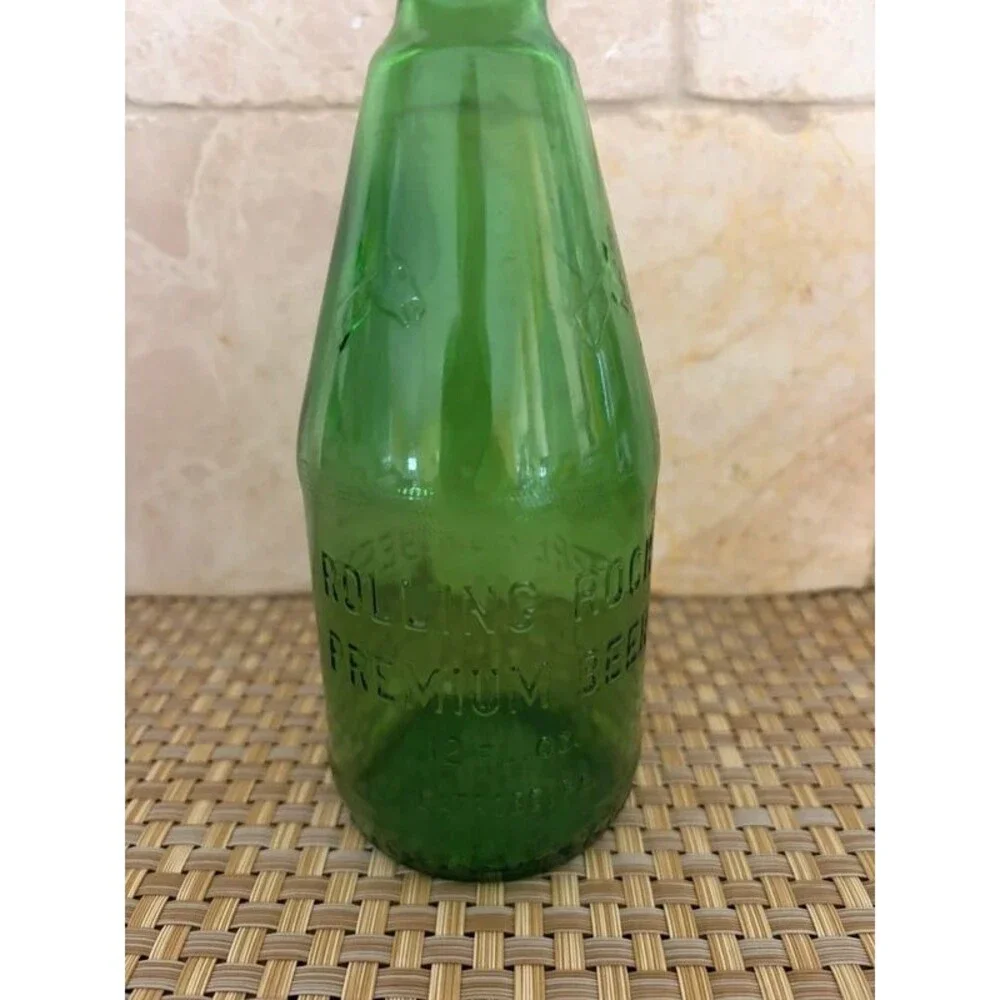 Vintage Rolling Rock Premium Beer 7oz Pony Bottle Embossed Horse Head No Cap